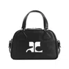 Courrèges Reedition Bowling Zip-up Top Handle Bag In Black
