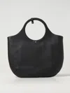 Courrèges Curved Patent Leather Shoulder Bag In Black