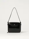 Courrèges Rectangular Black Calf Leather Clutch With Detachable Straps In Black