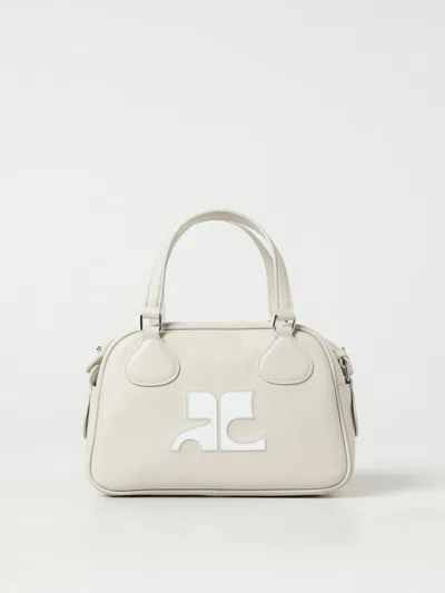 Courrèges Courreges Woman Sand Leather Reedition Handbag In Grey