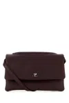 Courrèges Leather Shoulder Bag Fold-over Flap In Purple