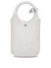 Courrèges Slim Holy Handbag In Smooth Leather In White
