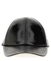 Courrèges Glossy Black Baseball Cap With Structured Silhouette In Black