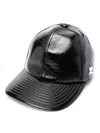 Courrèges Glossy Black Baseball Cap With Structured Silhouette In Black