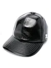 Courrèges Glossy Black Baseball Cap With Structured Silhouette In Black