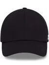 Courrèges Structured Black Cotton Baseball Cap With Embroidered Logo In Black