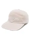 Courrèges Beige Ac Embroidered Washed Cap In Oat Meal