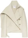 Courrèges Short Oblique Trench Coat In Hemp