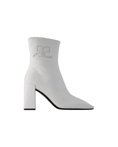 COURRÈGES HERITAGE ANKLE BOOTS - COURREGES - LEATHER - HERITAGE WHITE
