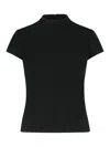 Courrèges Heritage Black Polyester Blend T-shirt In Black