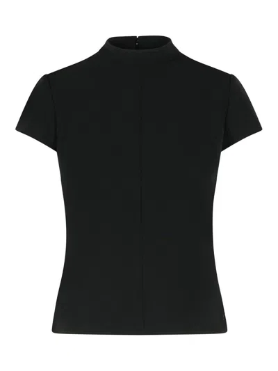 COURRÈGES HERITAGE BLACK POLYESTER BLEND T-SHIRT