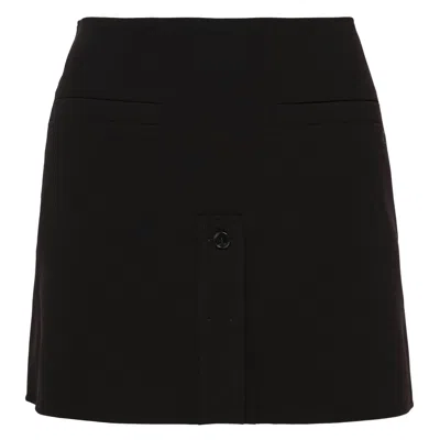 Courrèges Heritage Buttoned Mini Skirt In Black