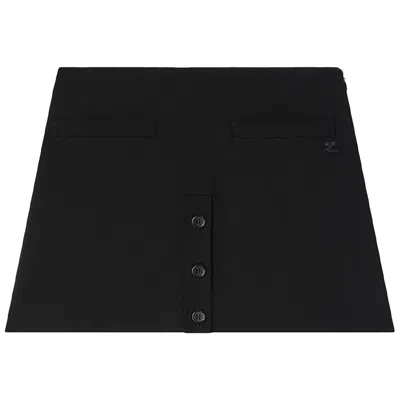 Pre-owned Courrèges Heritage Buttoned Mini Skirt 'black' | Women's Size 34