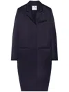 Courrèges Satin-finish Coat In 蓝色