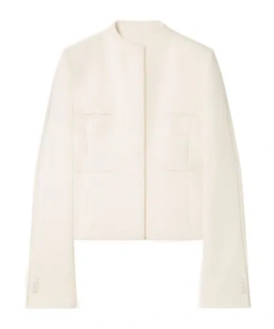 Courrèges Heritage Concealed-fastening Crepe Jacket In White