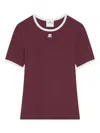 Courrèges Heritage Short Sleeve Contrast T-shirt In Brown