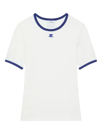 Courrèges Heritage T-shirt With Contrast Edges In White