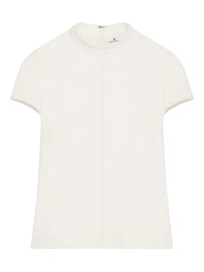 Courrèges Heritage Crêpe Short-sleeves Blouse In White