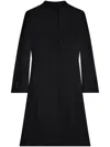 Courrèges Heritage Crepe-texture Coat In Black