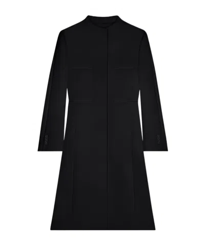 Courrèges Heritage Crepe-texture Coat In Black