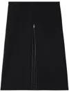 Courrèges Midi Twill Skirt With Zipper In Black
