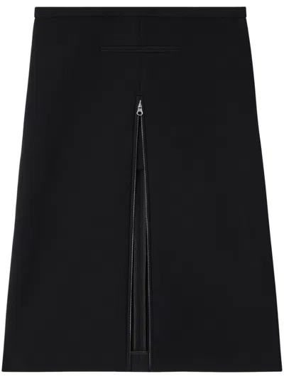 Courrèges Courreges Midi Twill Skirt With Zipper Women In Black