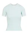 Courrèges Short Sleeve Crew Neck T-shirt Design In Blue
