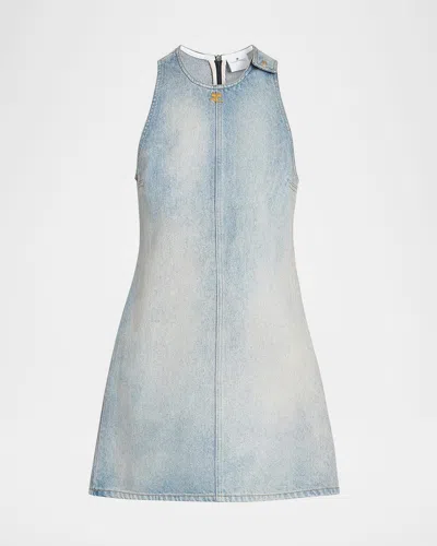 Courrèges Heritage Denim A-line Mini Dress In Blue