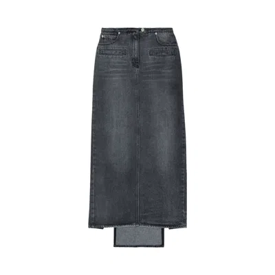 Pre-owned Courrèges Heritage Denim Long Skirt 'stonewashed Grey' | Women's Size 38