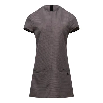 Courrèges Heritage Houndstooth Dress In Black