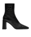 Courrèges Heritage Leather Ankle Boots In Black