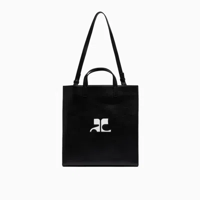 Courrèges Courreges Heritage Leather Tote Bag In Black