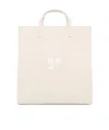 Courrèges Heritage Leather Tote Bag In White