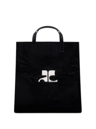 COURRÈGES HERITAGE NAPLACK LEATHER TOTE BAG