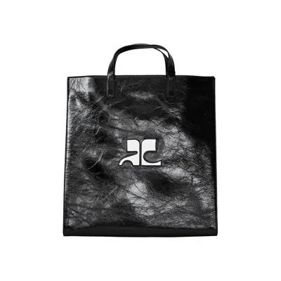 Pre-owned Courrèges Heritage Naplack Tote Bag 'black' | Women's Size Onesize