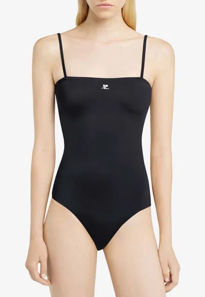 Courrèges Heritage One-piece Swimsuit In Black