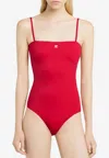 Courrèges Heritage One-piece Swimsuit In Red