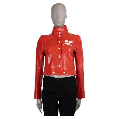 Pre-owned Courrèges Courreges Heritage Red Iconic Vinyl Cropped Jacket 38 S