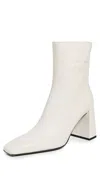 Courrèges Heritage Shadow Leather Ankle Boots Heritage White In Animal Print