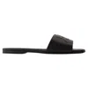 Courrèges Logo Nappa Leather Flat Sandals In Black