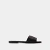 Courrèges Logo Nappa Leather Flat Sandals In Black
