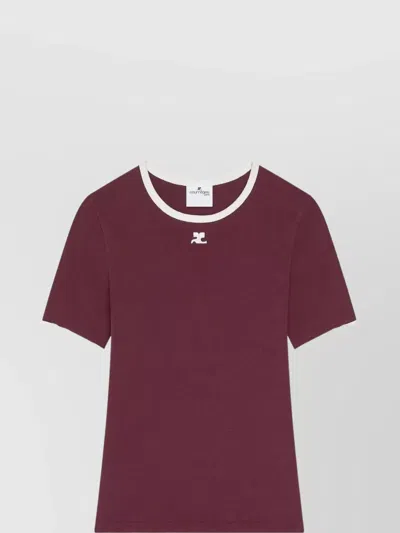 COURRÈGES HERITAGE SHORT SLEEVE CONTRAST T-SHIRT