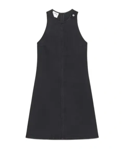 Courrèges Heritage Sleeveless Denim Dress In Black