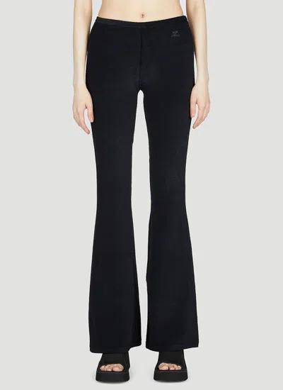 Courrèges Flared Trousers With Cut Out Details In Black