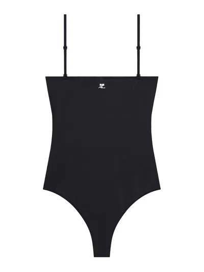 Courrèges Heritage One-piece Swimsuit In Black