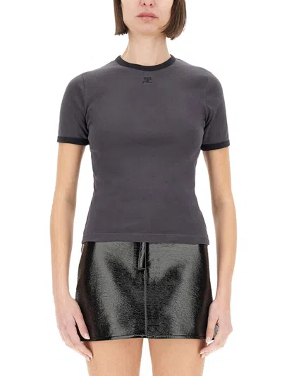 Courrèges Courreges Women Heritage T-shirt In Gray