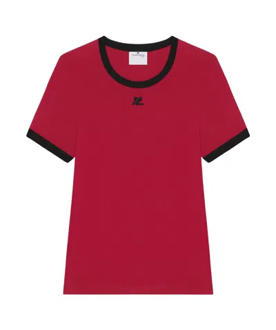 COURRÈGES COURRÈGES HERITAGE CONTRASTED TRIM T-SHIRT