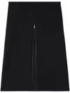 Courrèges Midi Twill Skirt With Zipper In Black