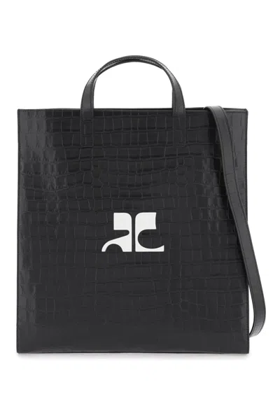 Courrèges Heritage Tote Bag In Black