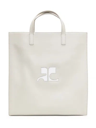Courrèges Heritage Top Handle Bag In White